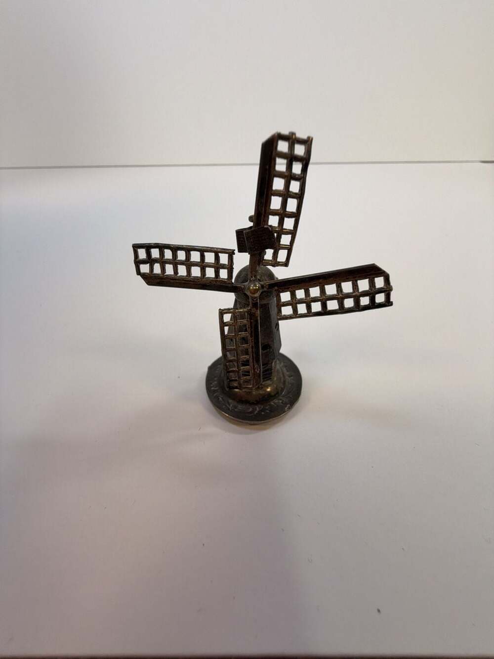 Antique Dutch Silver Windmill Miniature 11.3g Hallmark JV / Verhoogt?